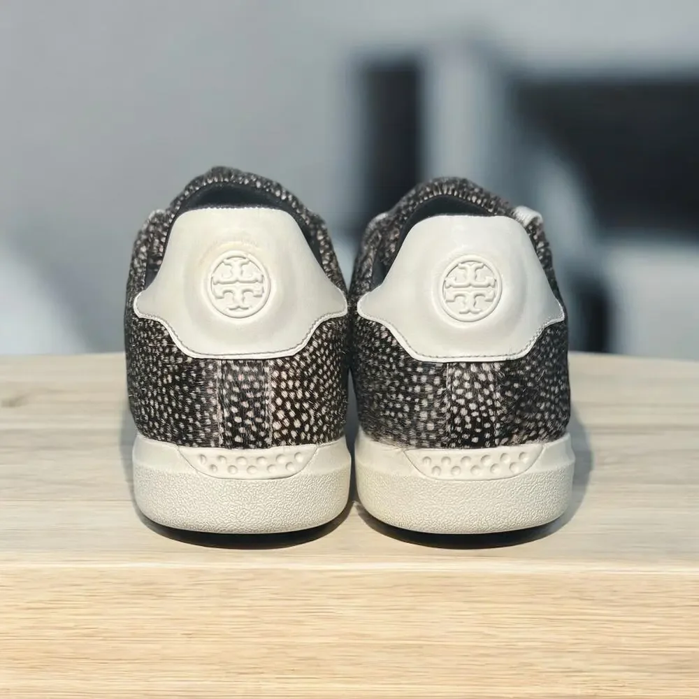 Tory Burch Howell Court Spotted Haircalf Leather Sneaker Size 8.5M